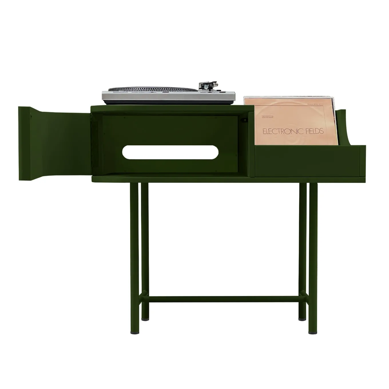 VYC Green Record Player Console in MDF by Max Dalle Sasse