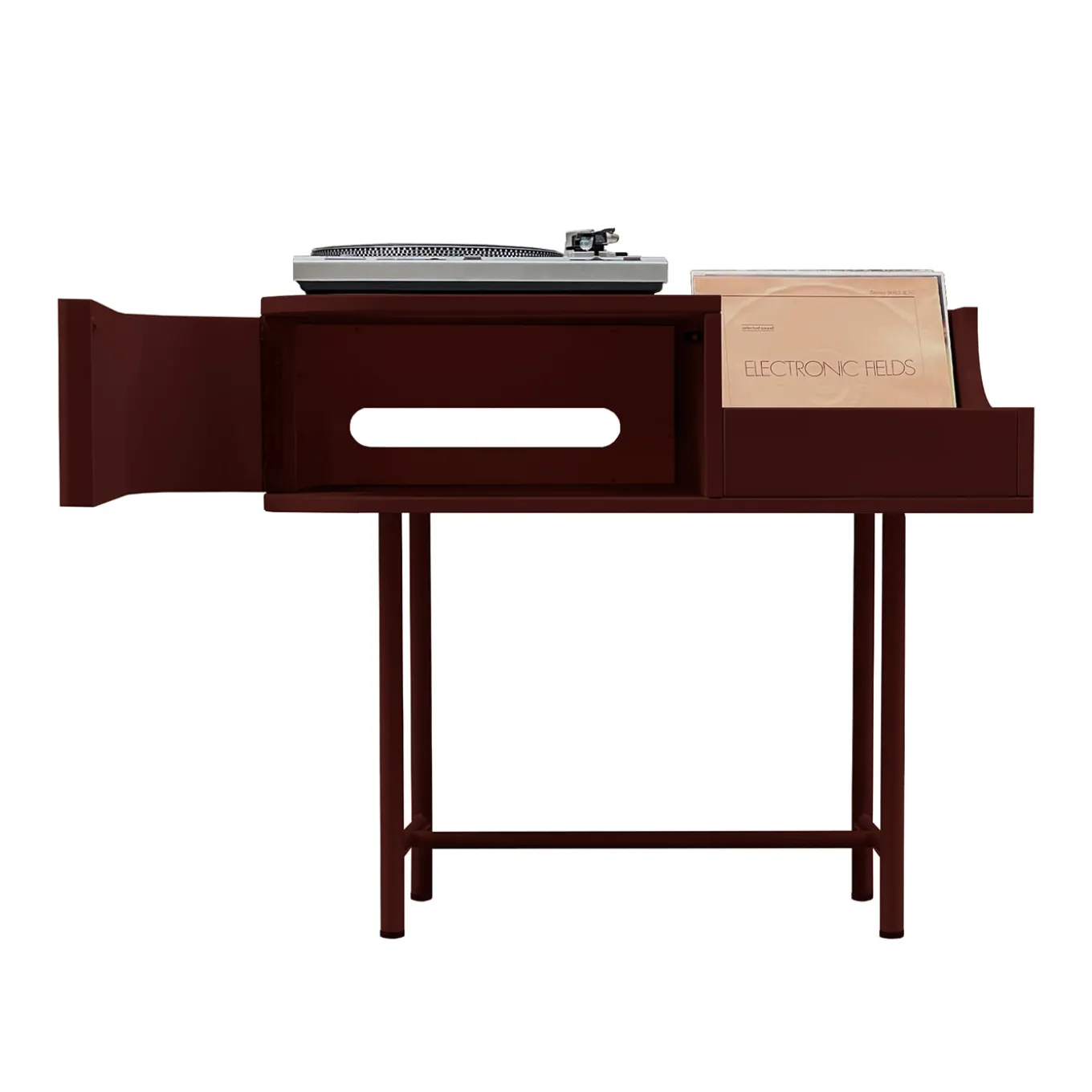 VYC Wine Red Record Player Console in MDF by Max Dalle Sasse