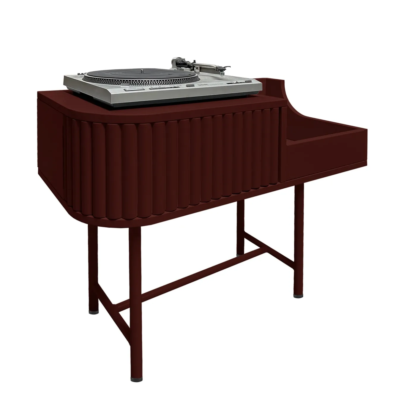 VYC Wine Red Record Player Console in MDF by Max Dalle Sasse