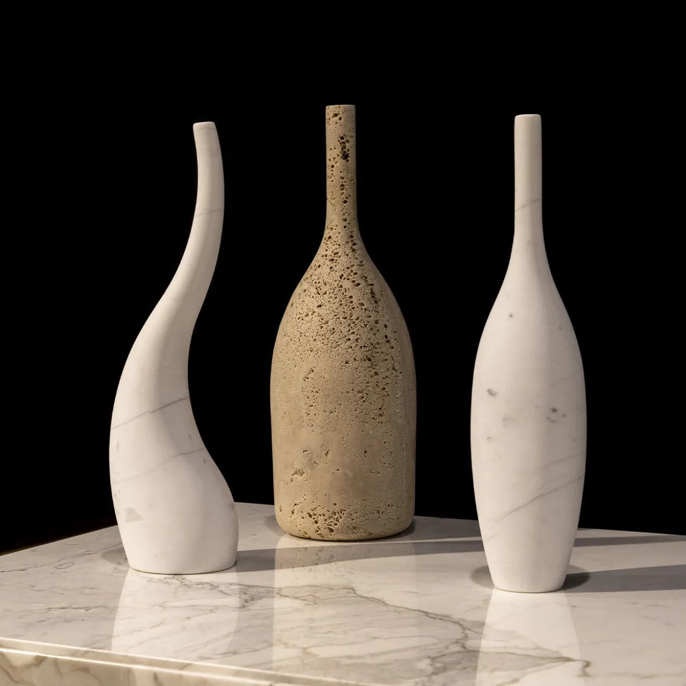 Walnut Travertine Decorative Bottle