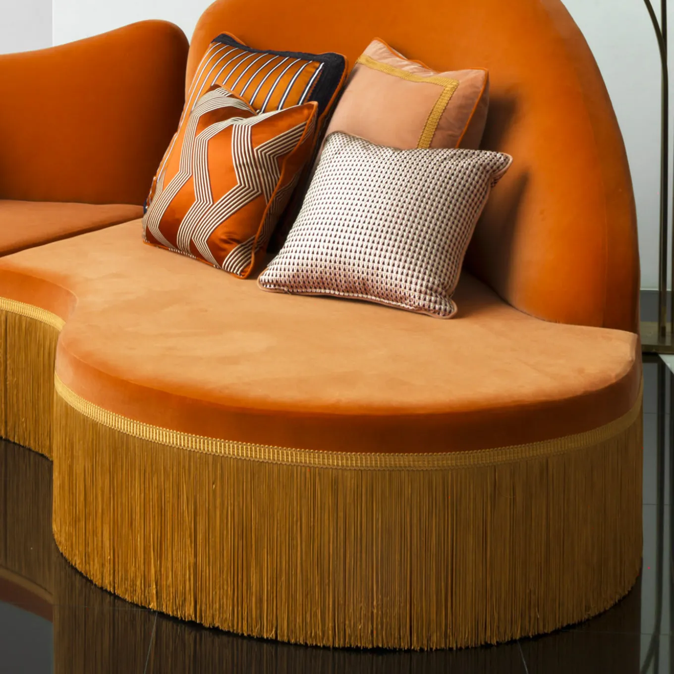 Wave Orange 3-Piece Sectional Sofa #2