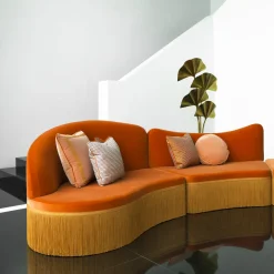 Wave Orange 3-Piece Sectional Sofa #1