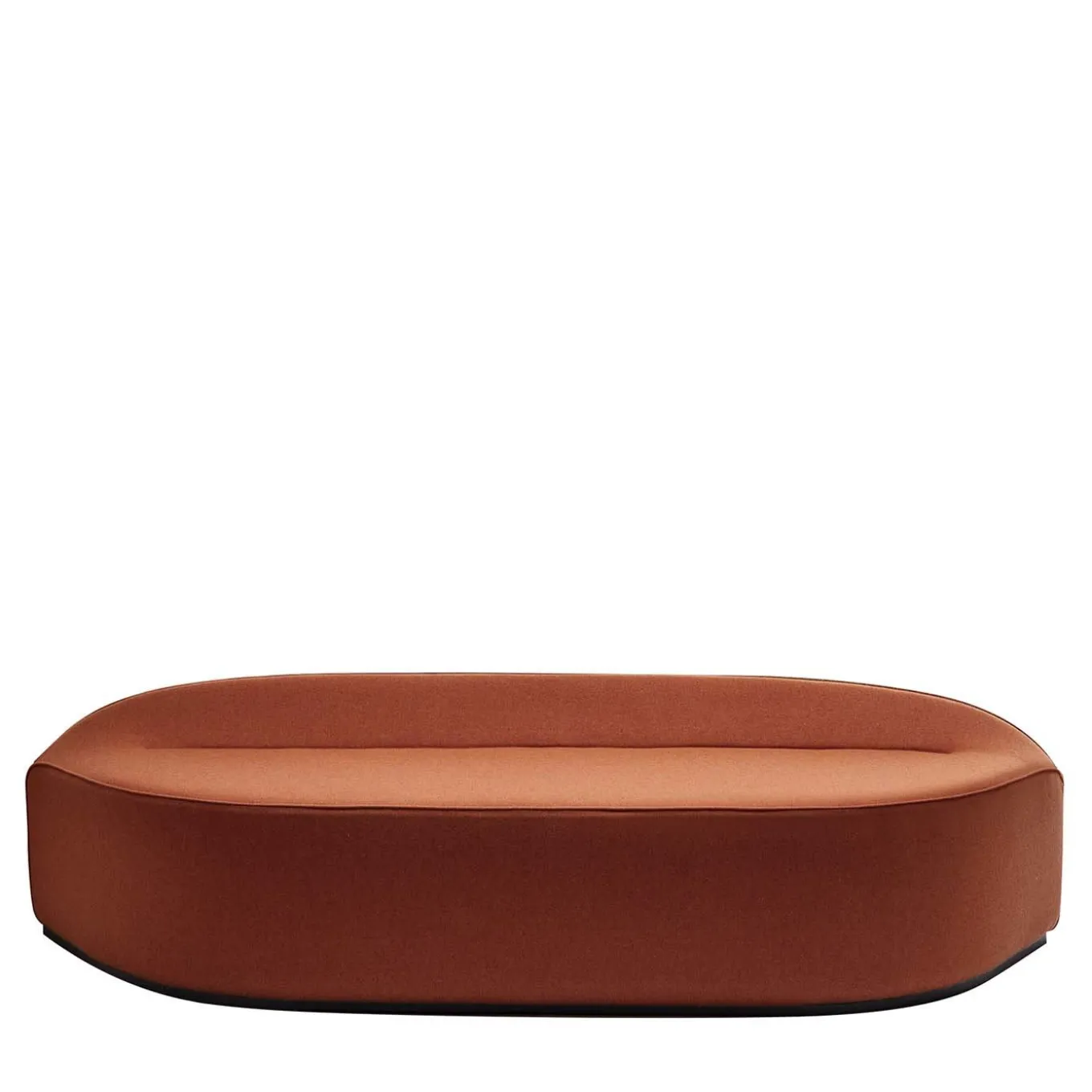 Waves Orange Trapezium Ottoman with Backrest