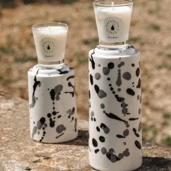 White and Black Totem with Scented Candle Fragrance Mandorlo