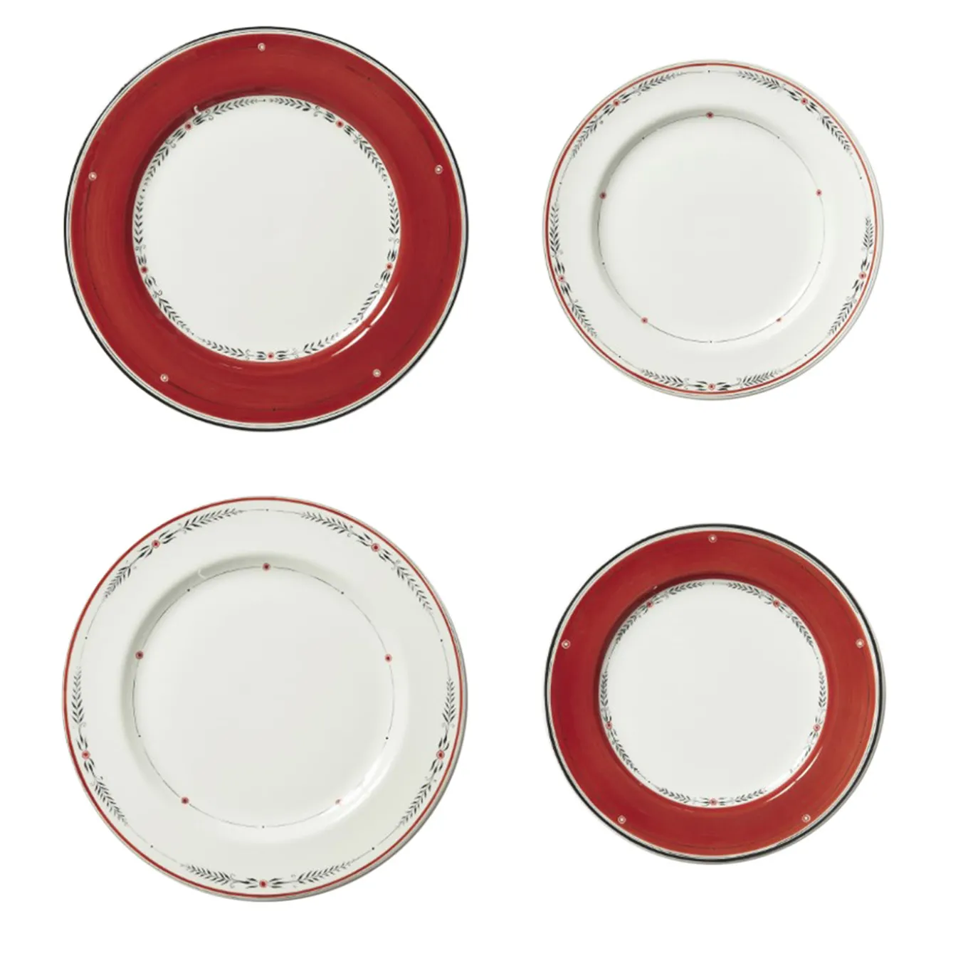White and Red Strip Dining Set