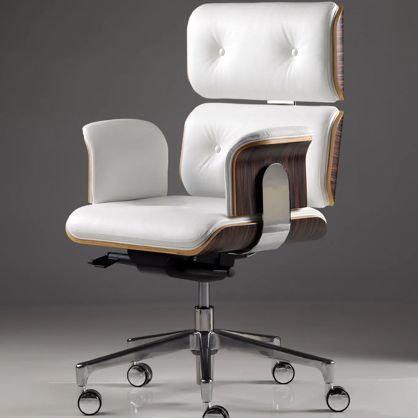 White Armadillo/2 Swivel Armchair by Rainer Bachschmid