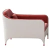 White Armchair with Red Cushions