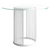 White Aura Round Outdoor Dining Table with Glass Top