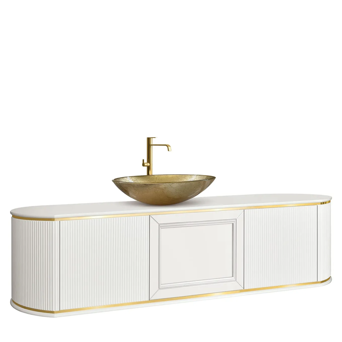 White Bathroom Cabinet with 2 Doors & 1 Drawer