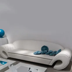 White Capitonné Sofa