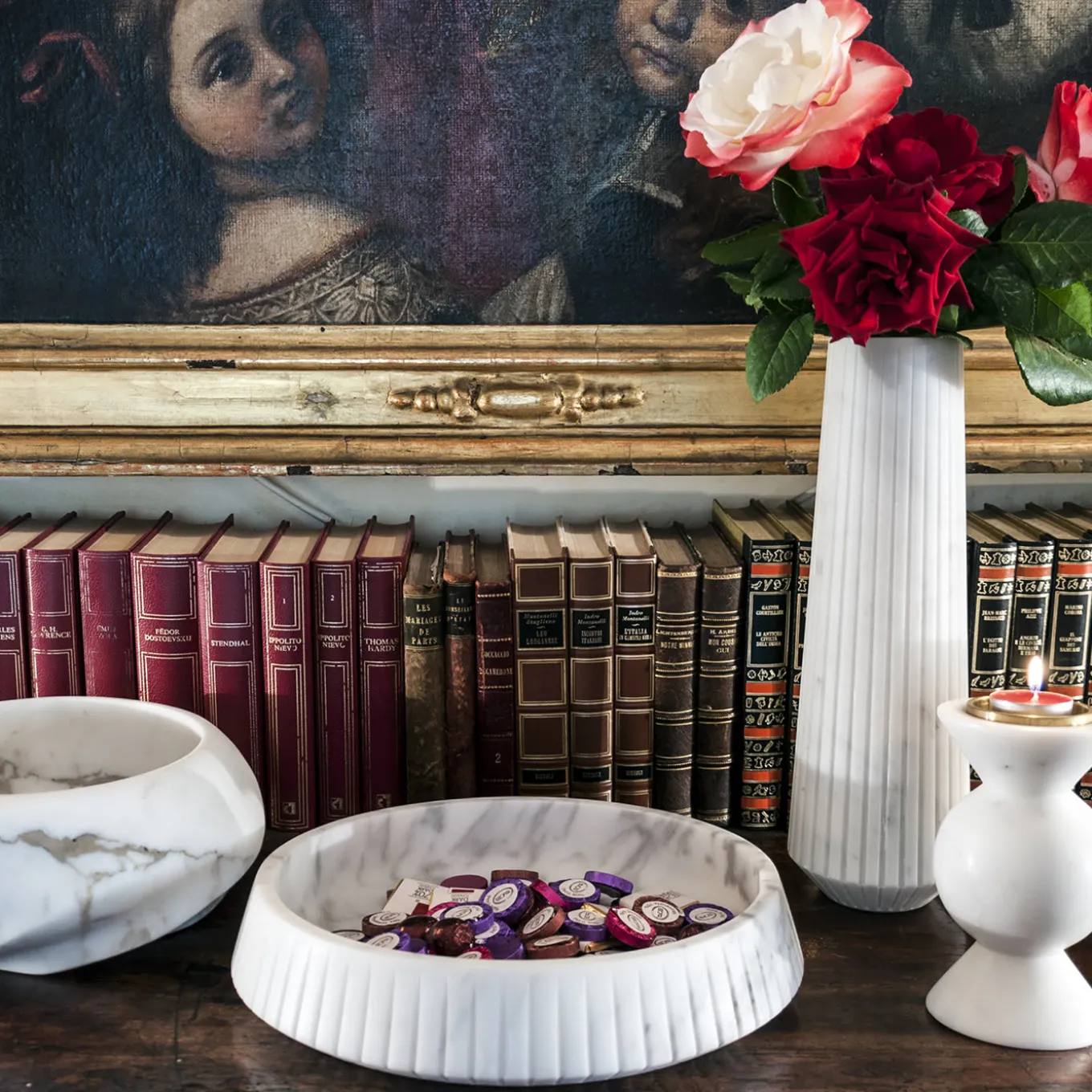 White Carrara Marble Centerpiece by Jacopo Simonetti