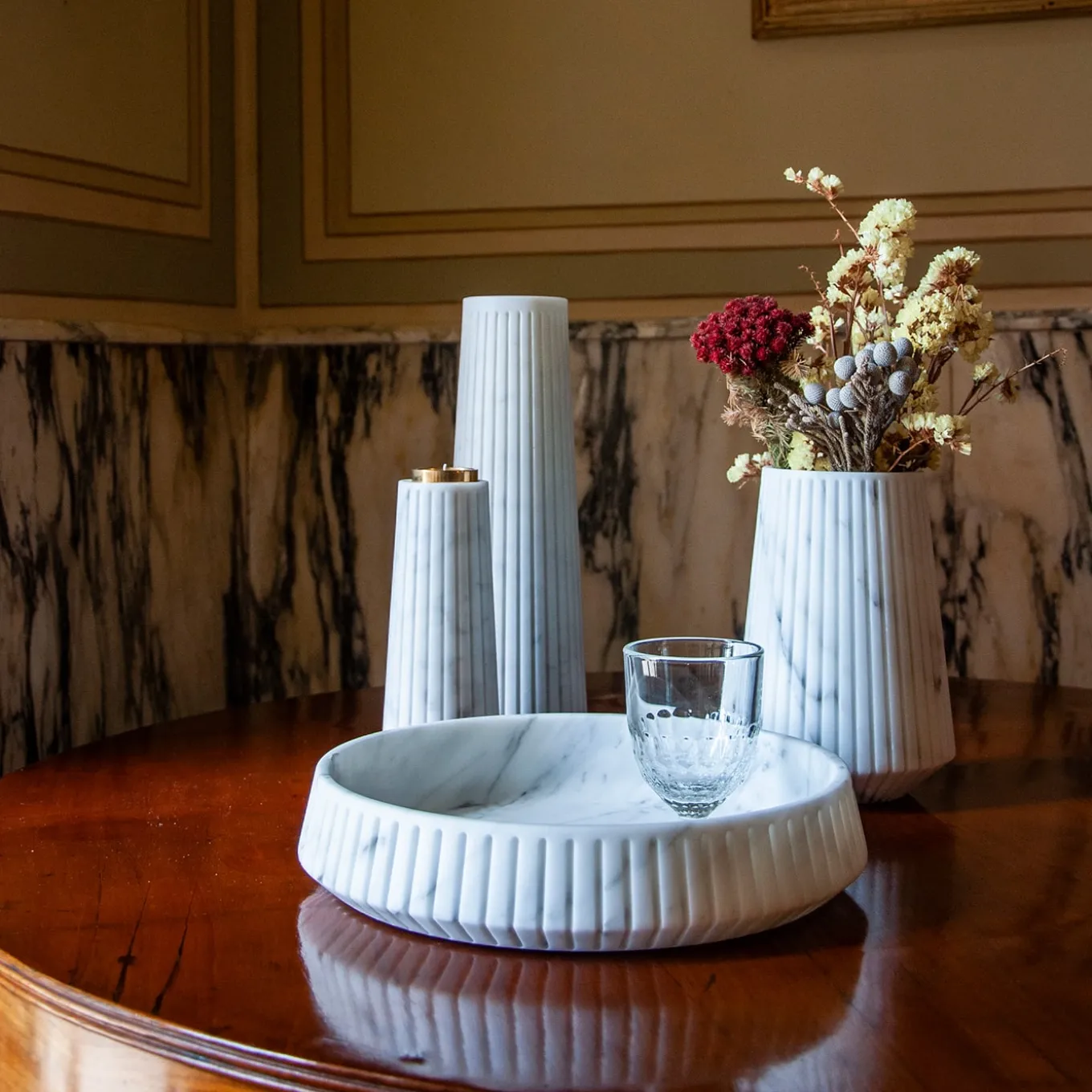 White Carrara Marble Centerpiece by Jacopo Simonetti
