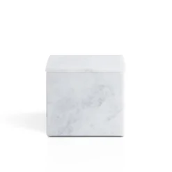 White Carrara Marble Cubic Box with Lid