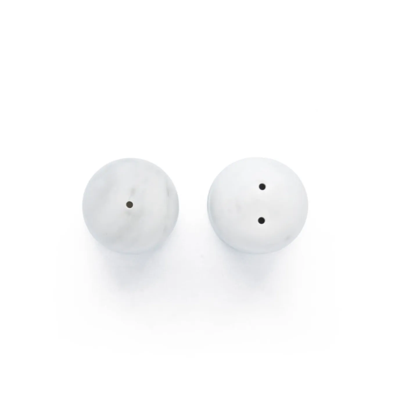 White Carrara Marble Salt and Pepper Shakers