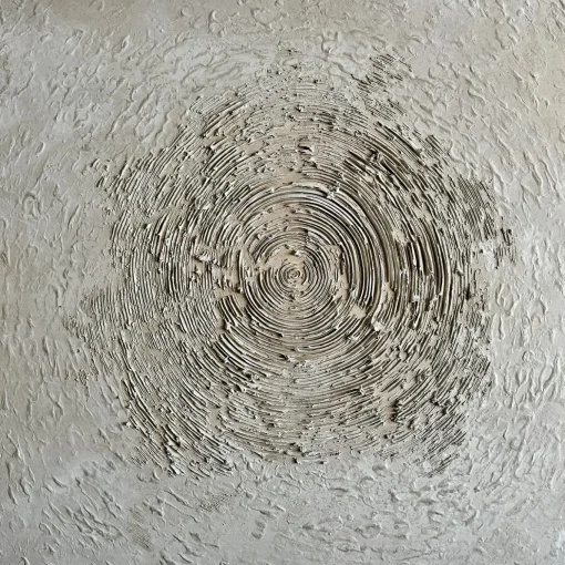 White Circles Textured Resin Painting