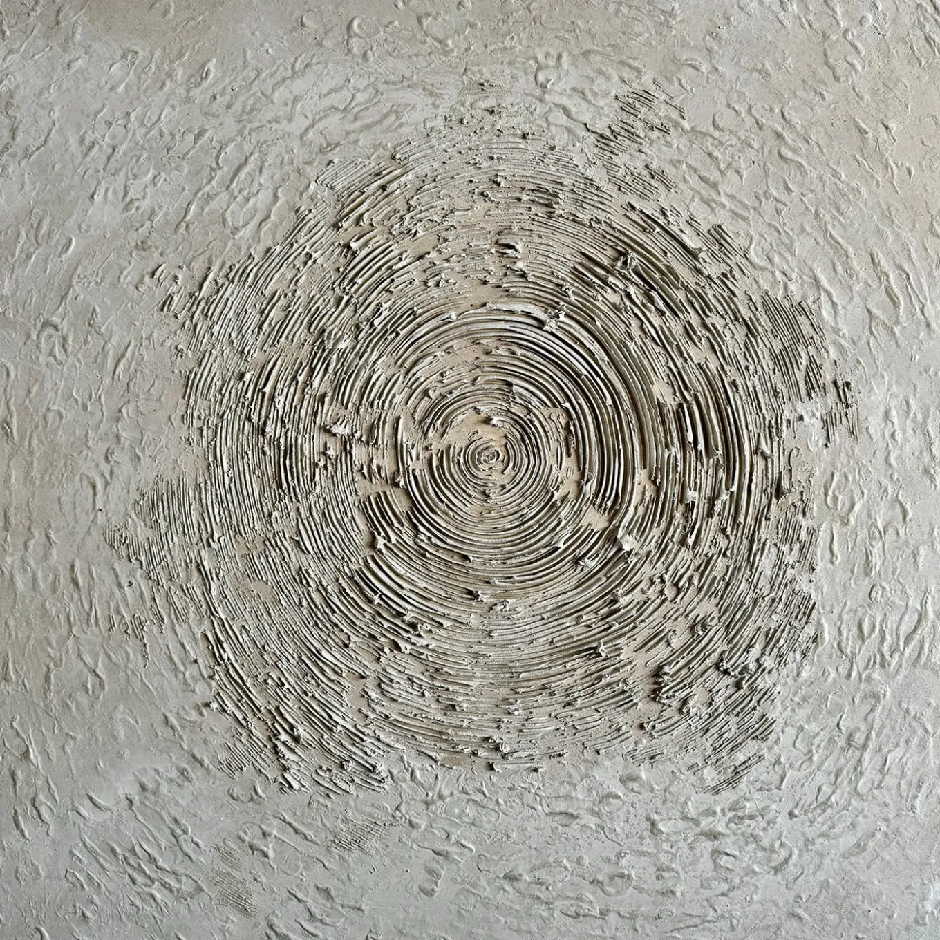 White Circles Textured Resin Painting