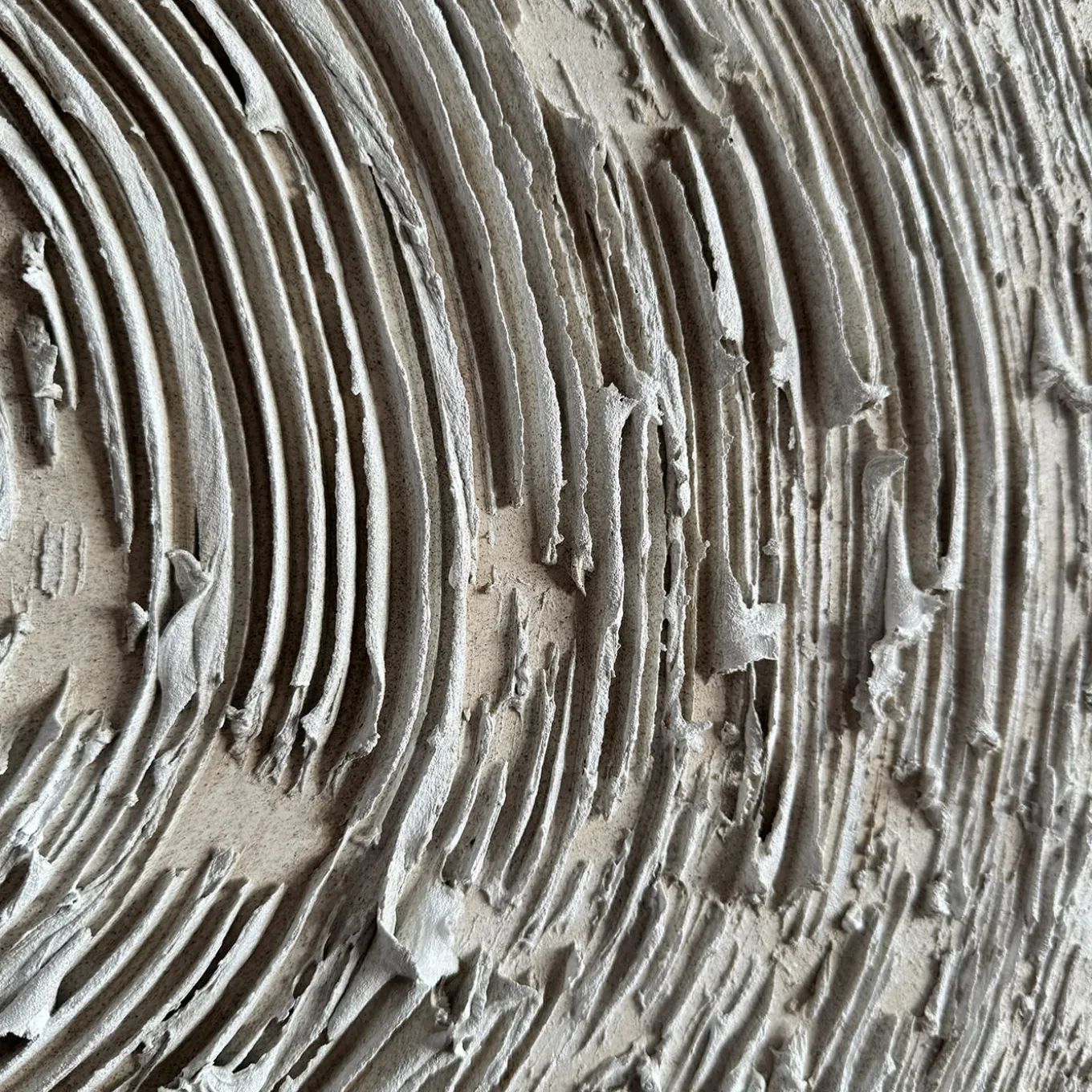 White Circles Textured Resin Painting