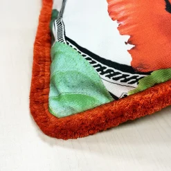 White Flower Fringed Square Cushion by Carlo Rampazzi