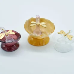 White Glass Salt Cellars - Set of 2