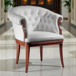 White Leather Armchair