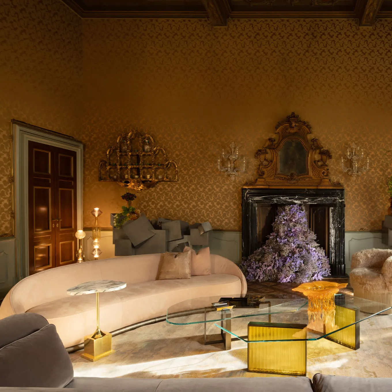 White Marble Top Side Table