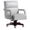 White Medium Leather Armchair