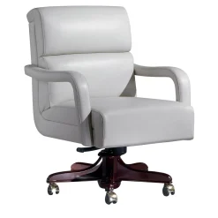 White Medium Leather Armchair