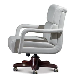 White Medium Leather Armchair