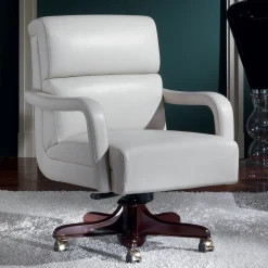 White Medium Leather Armchair