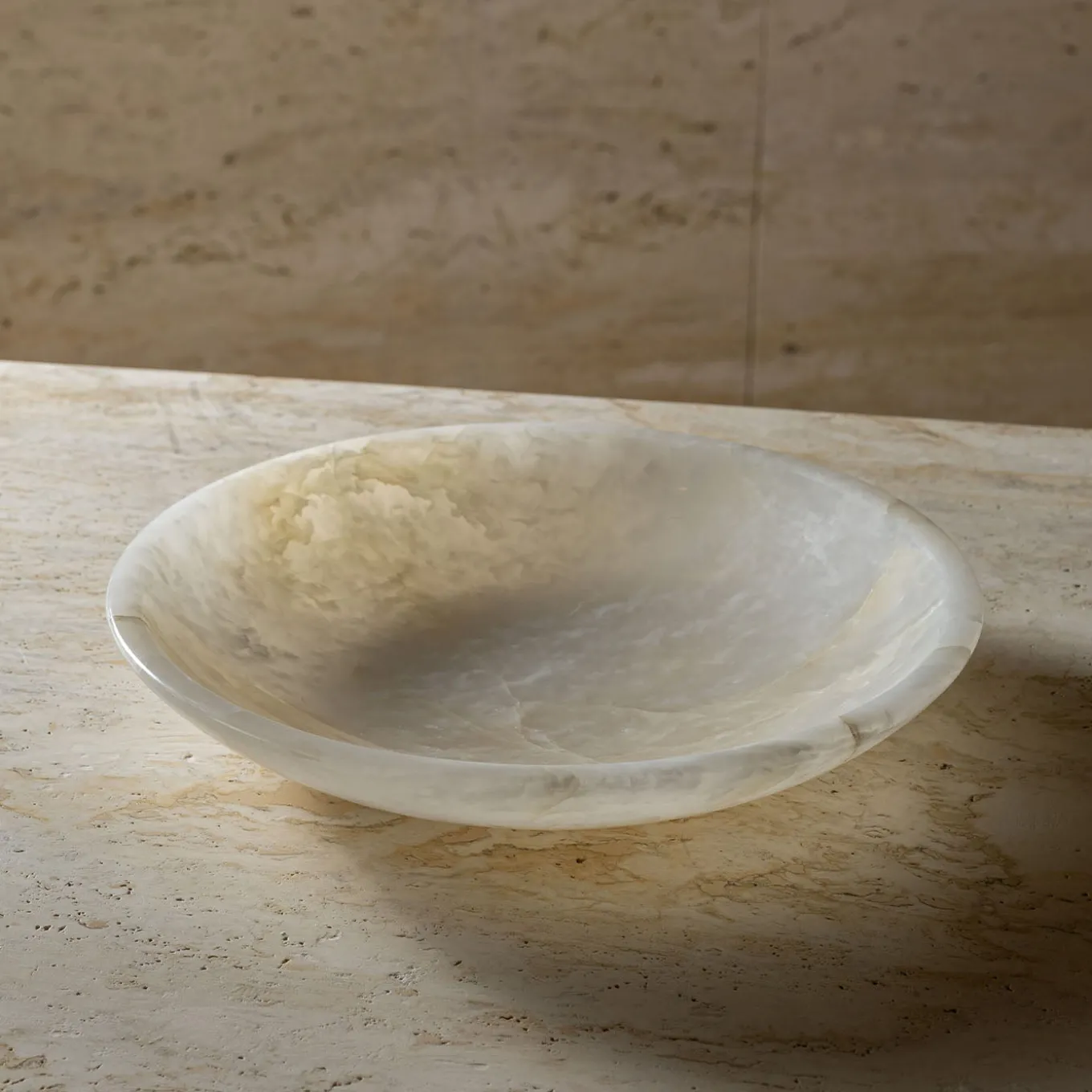 White Onyx Decorative Plate by Palomba Serafini