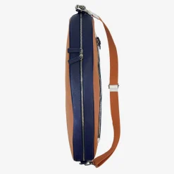 White, Orange & Blue Leather Paddle & Pickleball Bag