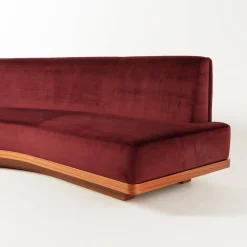 Wild Back Curved Red Wine Sofa by Lorenza Bozzoli