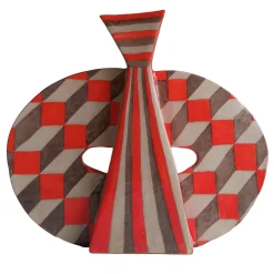 Wild Red Terracotta Double-Face Decorative Vase