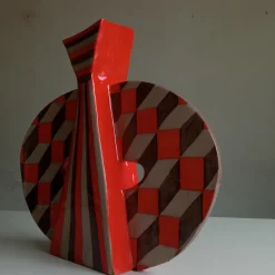 Wild Red Terracotta Double-Face Decorative Vase