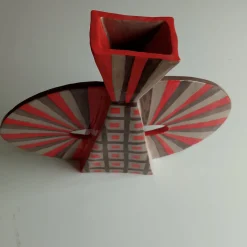 Wild Red Terracotta Double-Face Decorative Vase