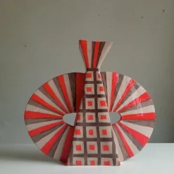 Wild Red Terracotta Double-Face Decorative Vase