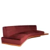 Wild Side Curved Red Wine Sofa with Table by Lorenza Bozzoli