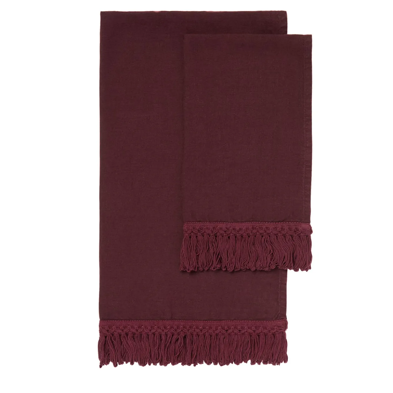 Wine Towel Set with Long Fringe