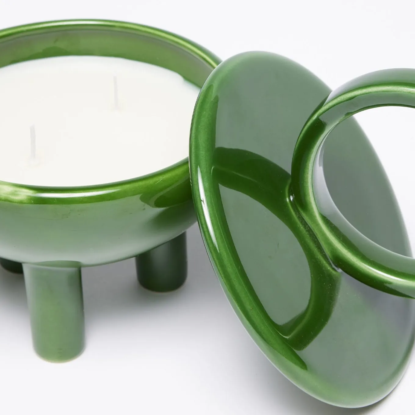 Wok Erba Green Ceramic Candle