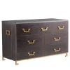 Wood and Brass Sideboard by Michele Bonan