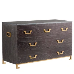 Wood and Brass Sideboard by Michele Bonan