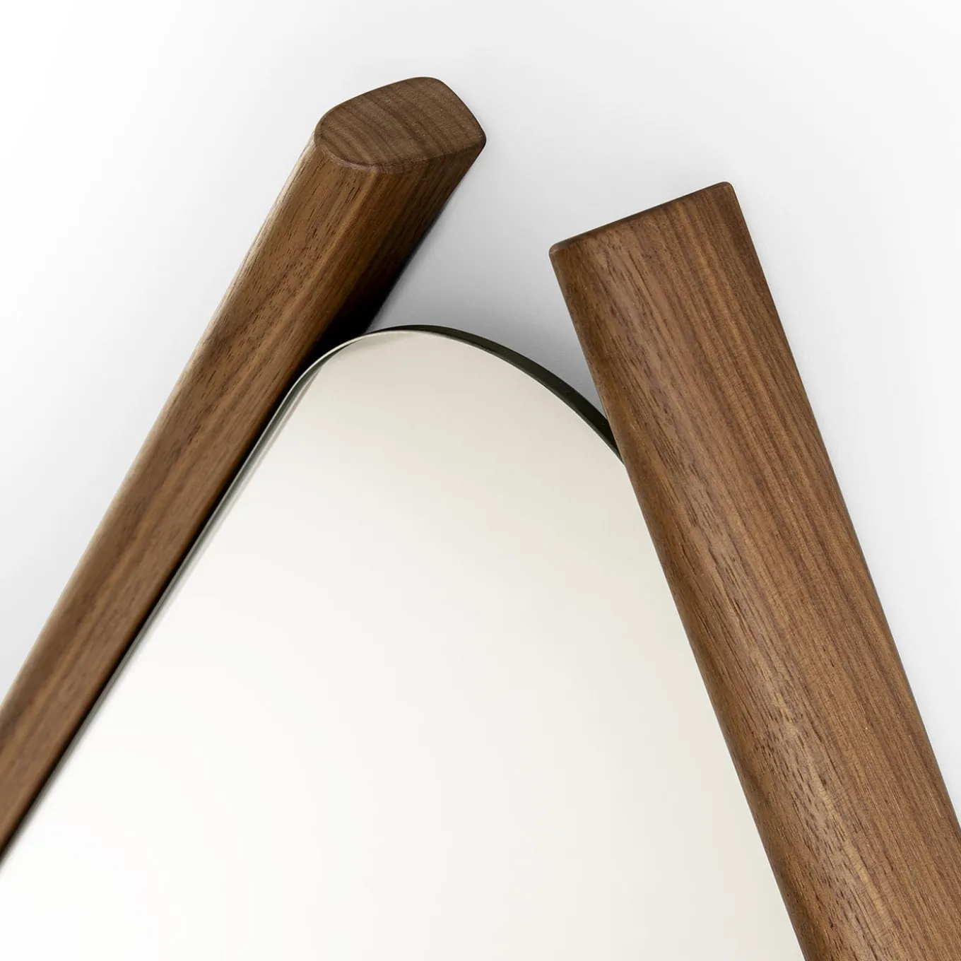 Wood Eye Bis Pair of Mirrors with Solid Walnut Wood Frame