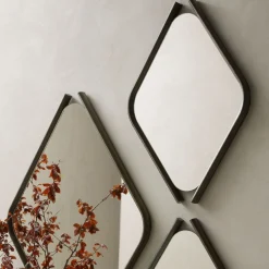 Wood Eye Small Mirror with Solid Oak Frame