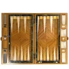 Wood with Semi-Precious Stones details Geometric Backgammon