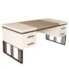 Wooden And Metal Frame Eva Desk With Drawers