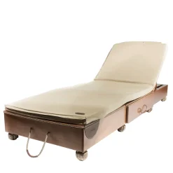 Wooden Sunbed with Beige Mat