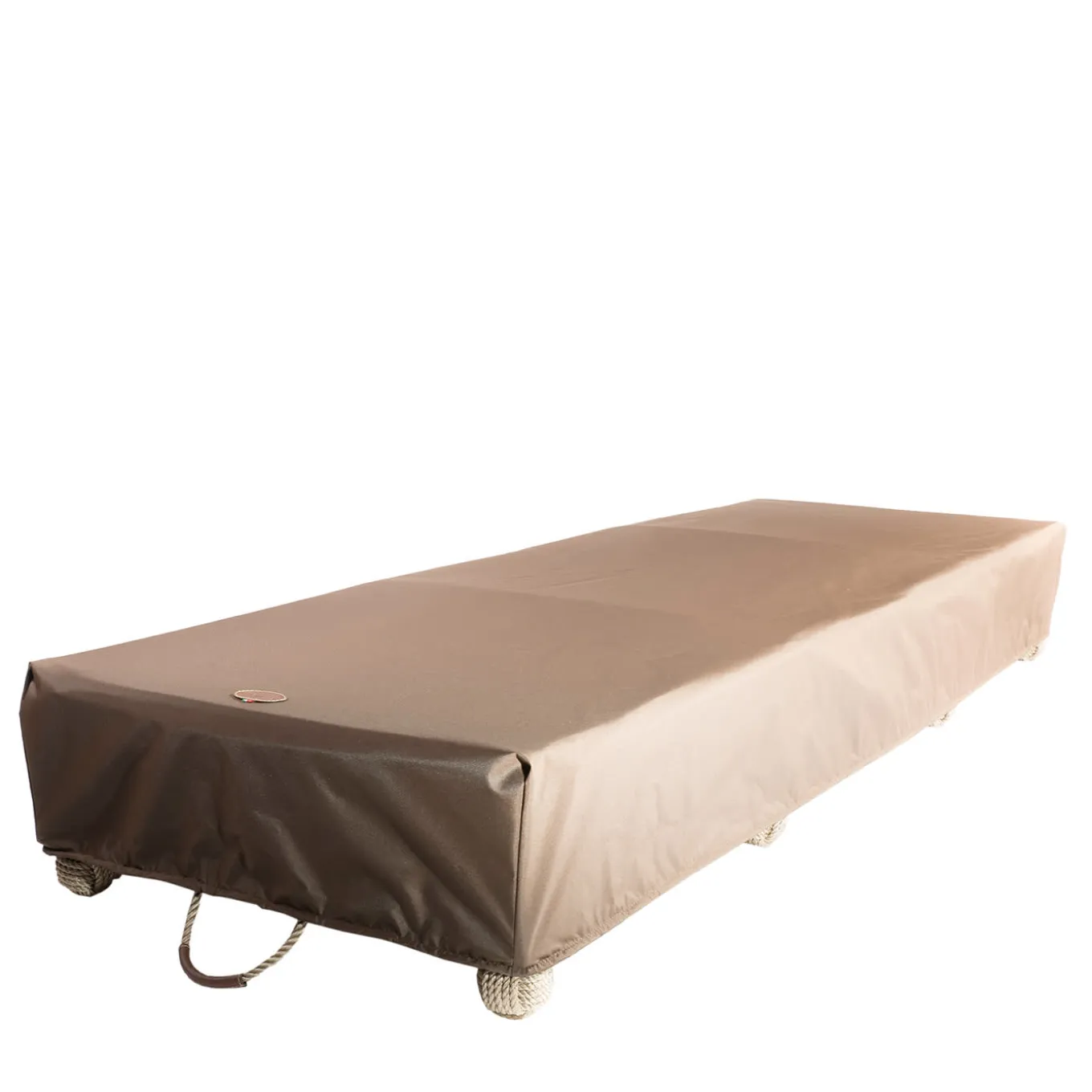 Wooden Sunbed with Beige Mat