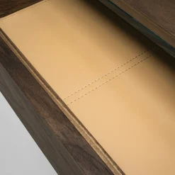 Writing solid walnut wood Desk with glass Top