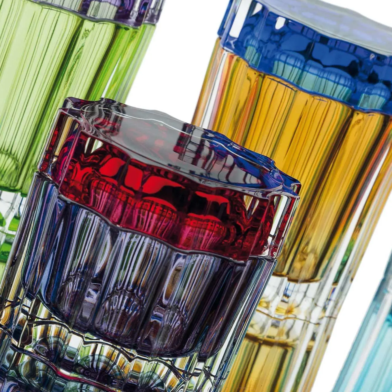 Xmas Set of 2 Purple Glass Boxes with Lid