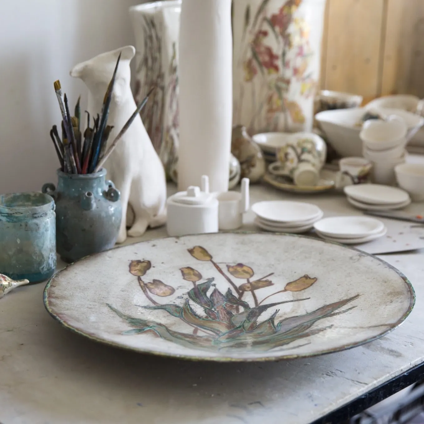 Yellow Flowers Plate